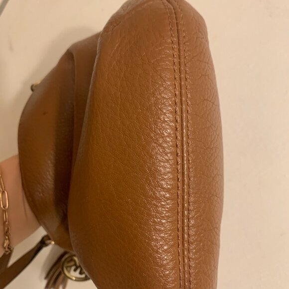 Michael Kors Brown Pheobe  Pebbled Leather Handbag Crossbody - Picture 5 of 16